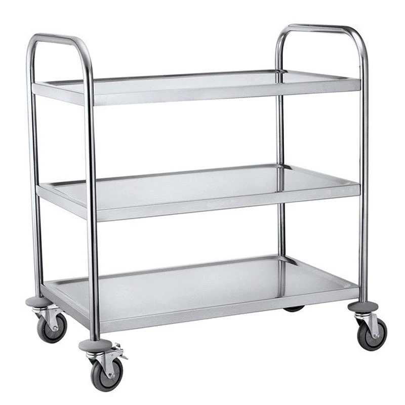 Chariot inox alimentaire – 2 à 5 plateaux