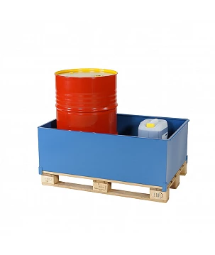 Bac de rétention acier 400L à fixer sur palette Europe