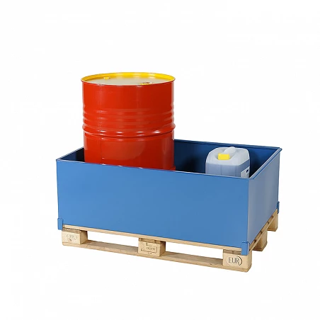 Bac de rétention acier 400L à fixer sur palette Europe